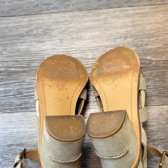 UGG Stylish green/Tan suede/leather Sandals size 7.5 (j151) - Picture 9 of 14